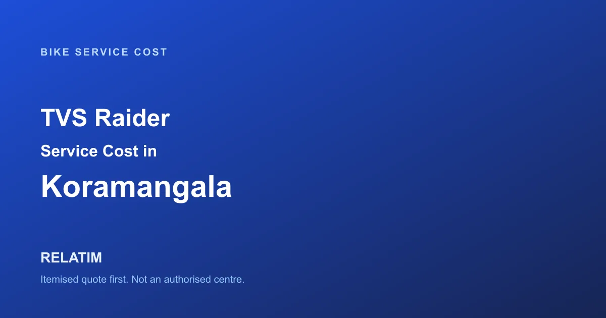 TVS Raider Service Cost in Koramangala, Bangalore